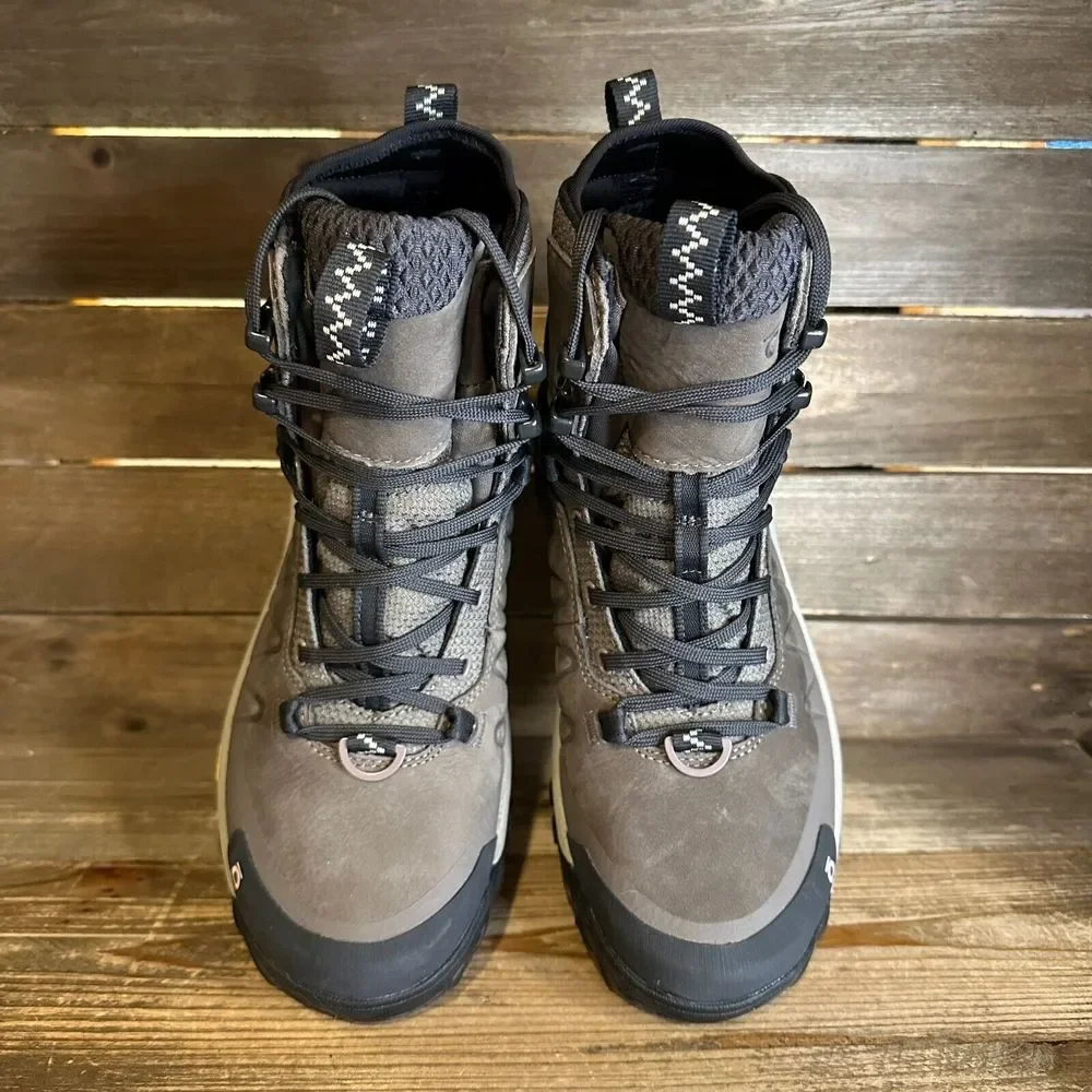 New‎ Womens Oboz Bangtail Mid Waterproof Taupe Insulated Snow Boots Size 7.5 M
